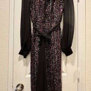 Badgley Mischka Sequin Cowl Neck dress Size 4